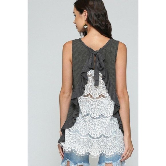 GioVanni Di Rocco Tank Top Ruffle Sleeveless Back - Picture 2 of 3